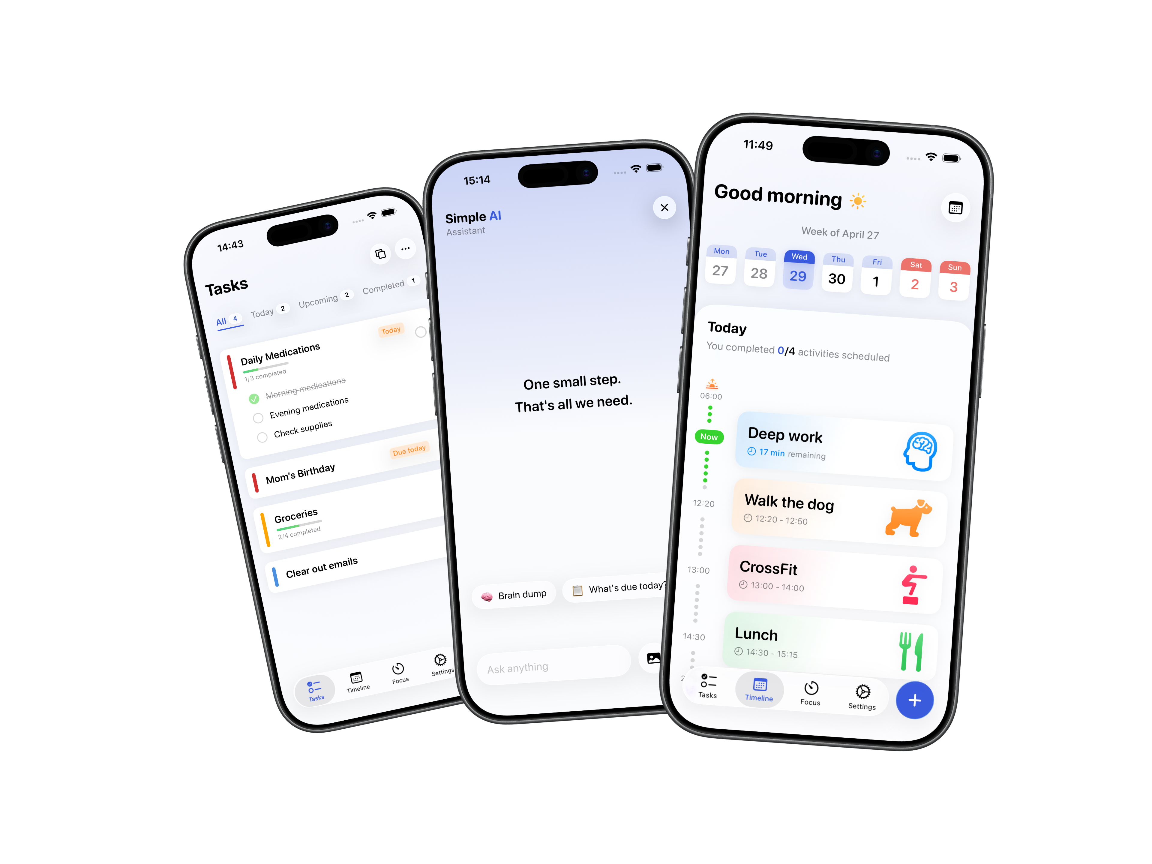 Simple — tasks, timeline and AI assistant on iPhone